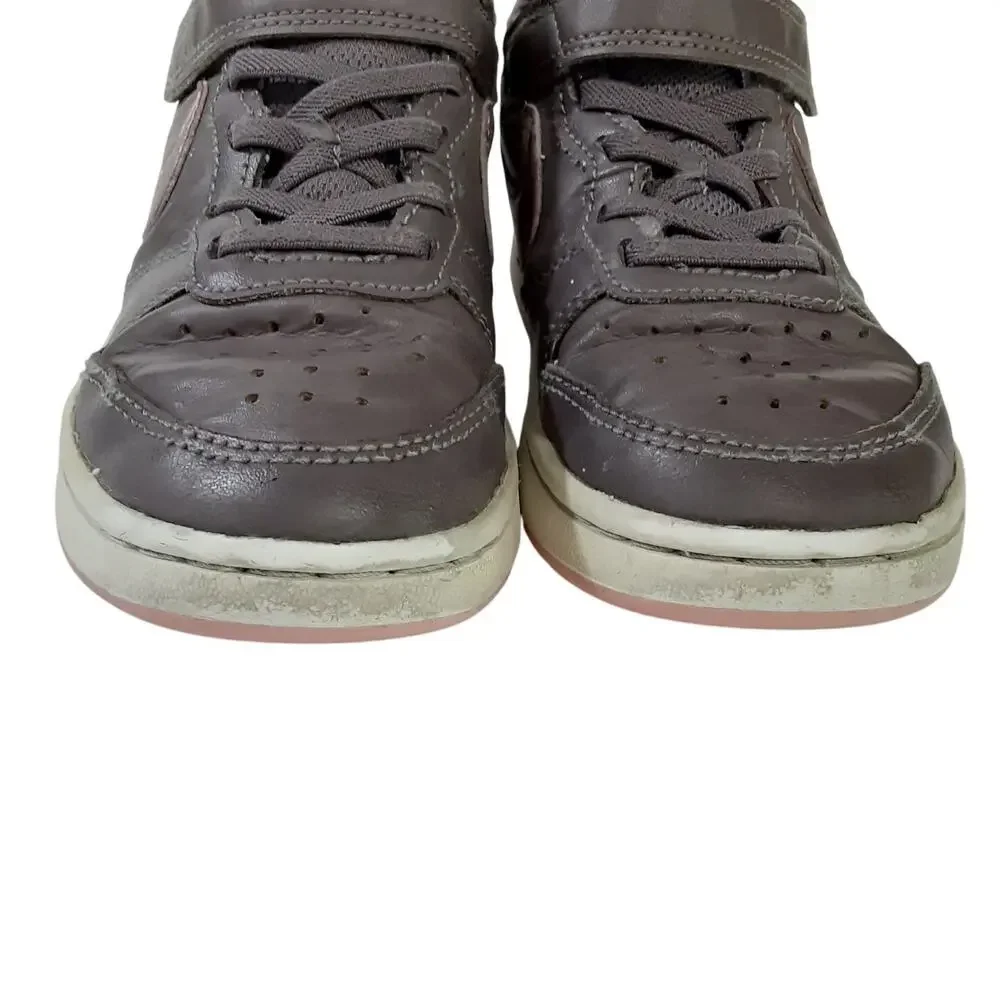 Nike Court Borough 2 Low Top Leather Sneakers Violet Purple Girls 13 Basketball